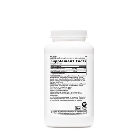 GNC Vitamin C Timed-Release 1000 mg dosage label showing 1000 mg per serving