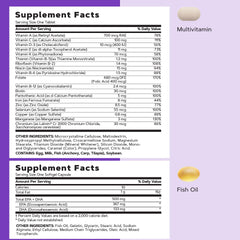 GNC Women’s 40+ Vitapak ingredients-label shows iron, biotin, zinc for women’s needs
