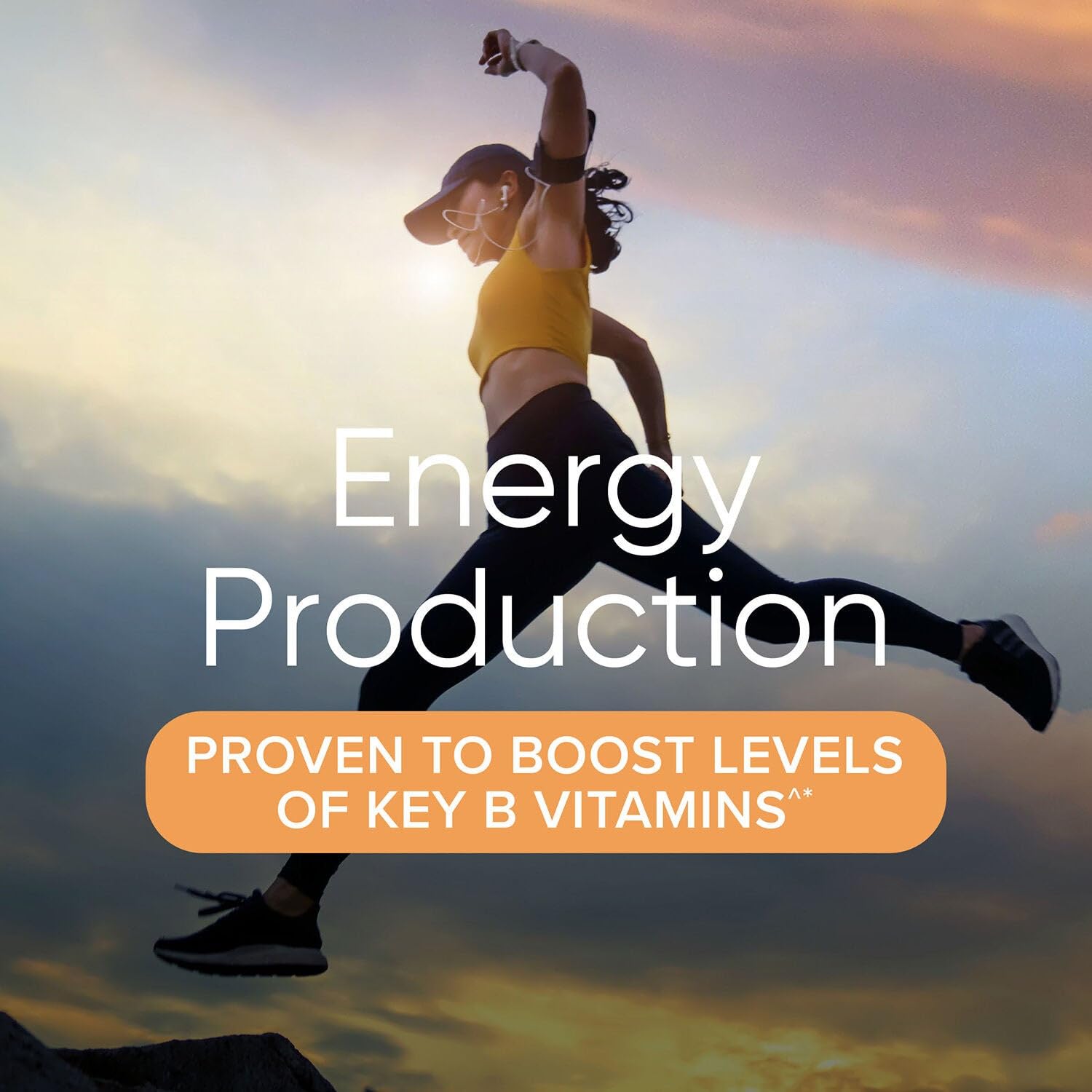 GNC Women’s Energy & Metabolism label highlights 100% DV vitamins and minerals.