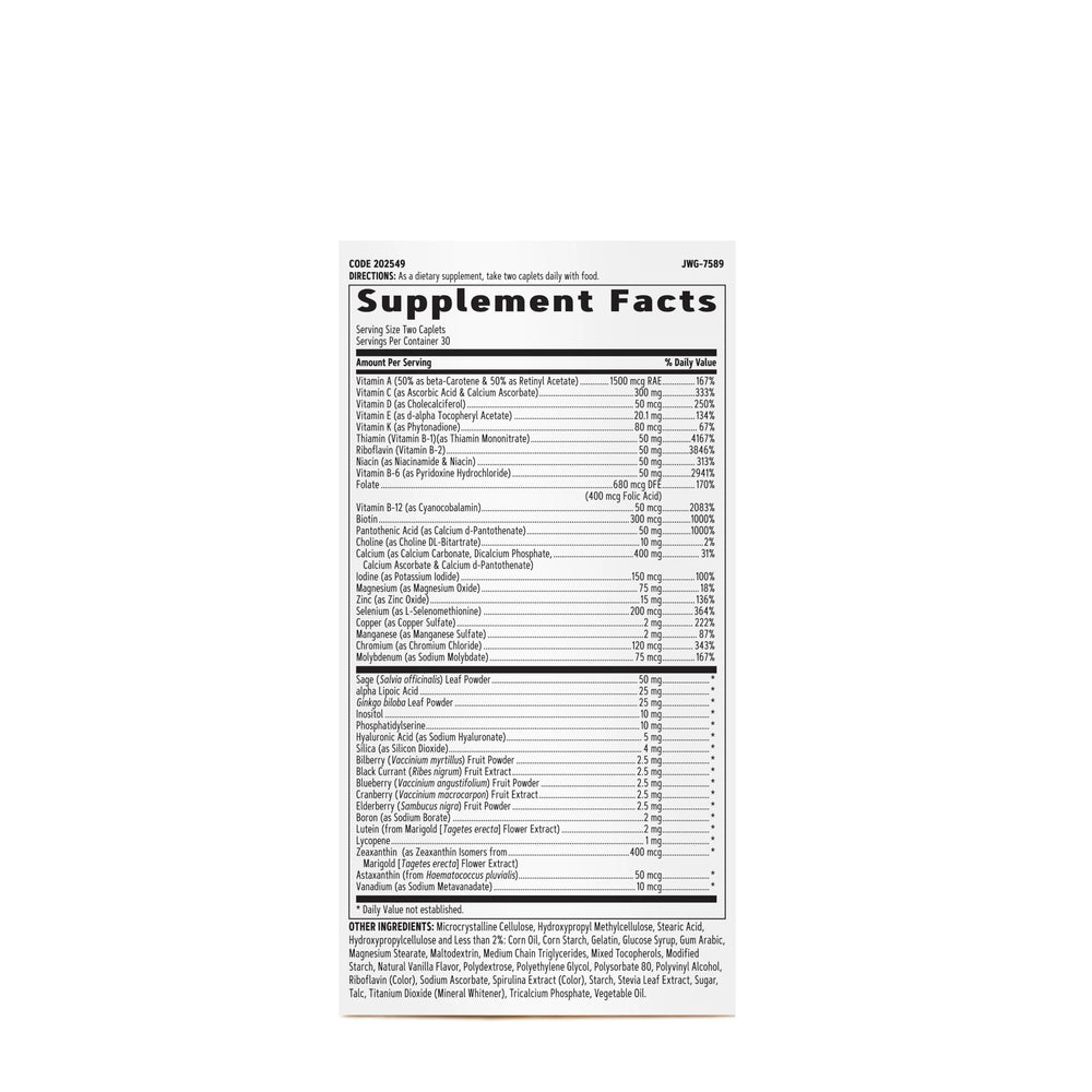 GNC Women's Multivitamin 50+ eye health support with targeted nutrients.