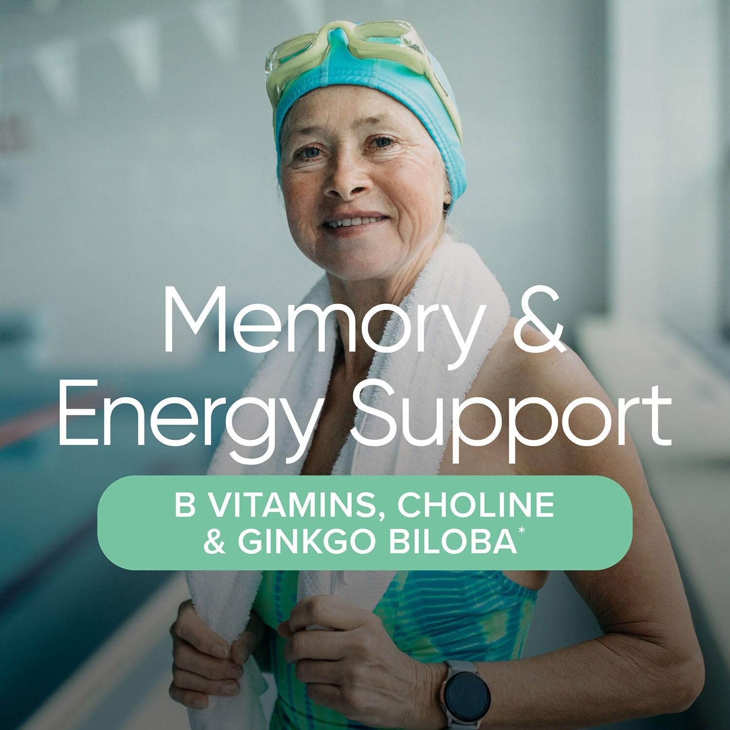 GNC Women's Multivitamin 50+ memory support with choline and ginkgo biloba.