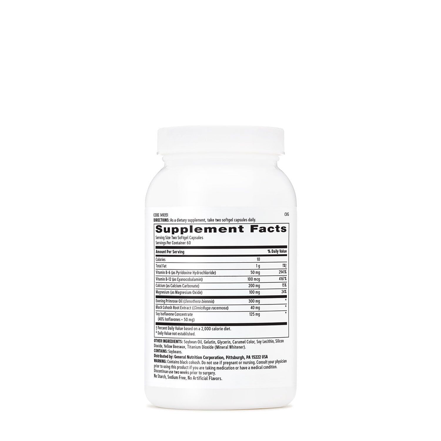 Close-up of GNC Phytoestrogen capsules signaling mood balance and daily support.