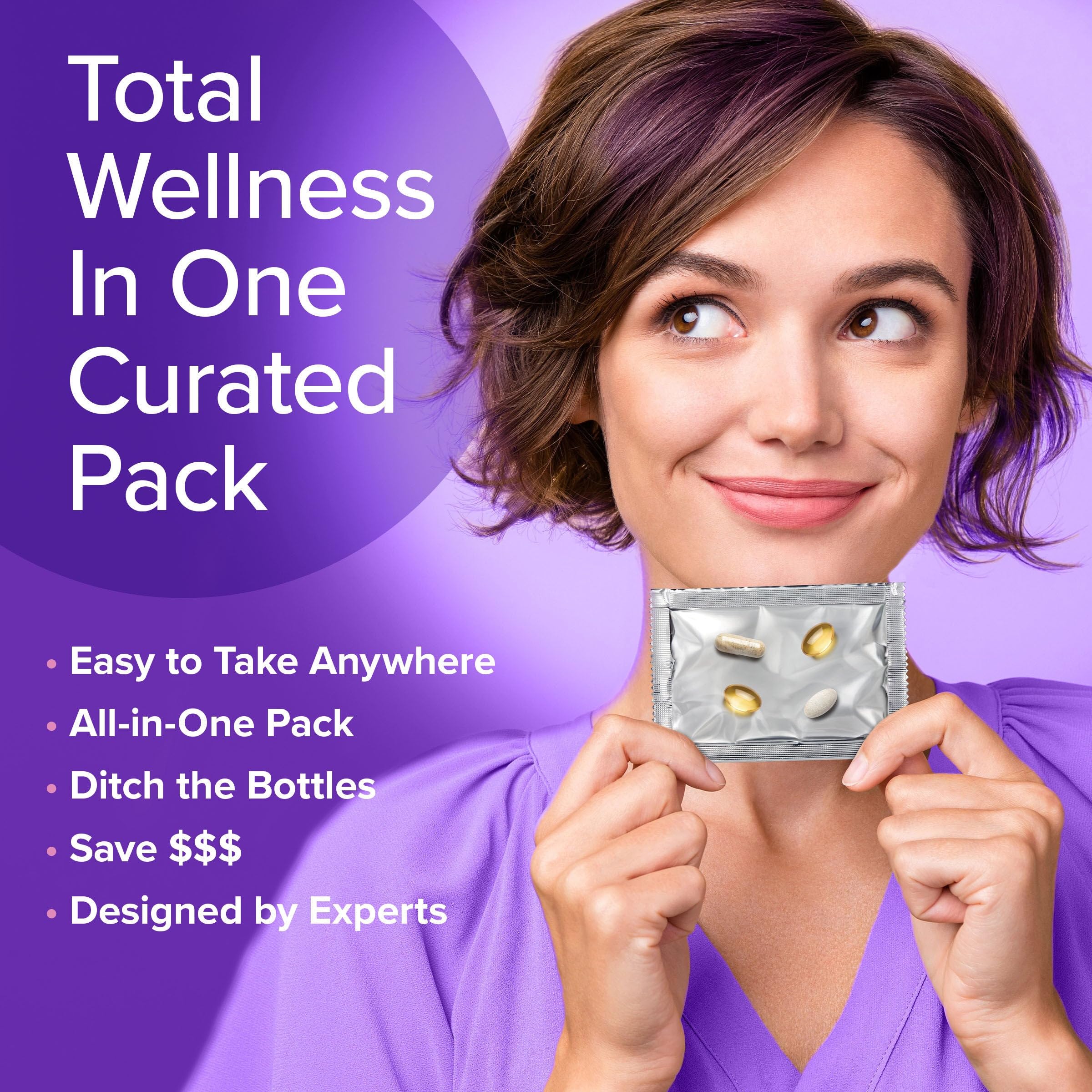 GNC Women's Stress Relief Vitapak digestion blend highlights DigeSEB for easier digestion