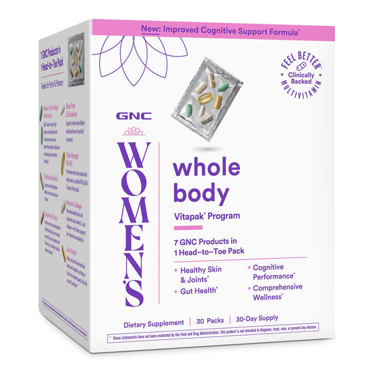 GNC Women's Whole Body Vitapak daily pack for convenient all-in-one wellness.