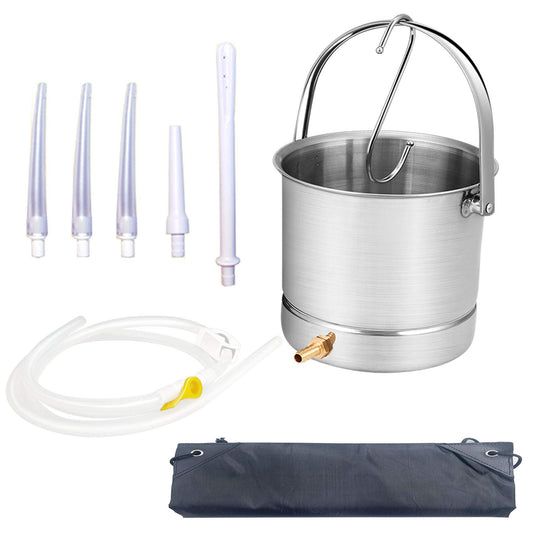 GNEGKLEAN enema kit stainless steel bucket 2qt for durable at home sessions.