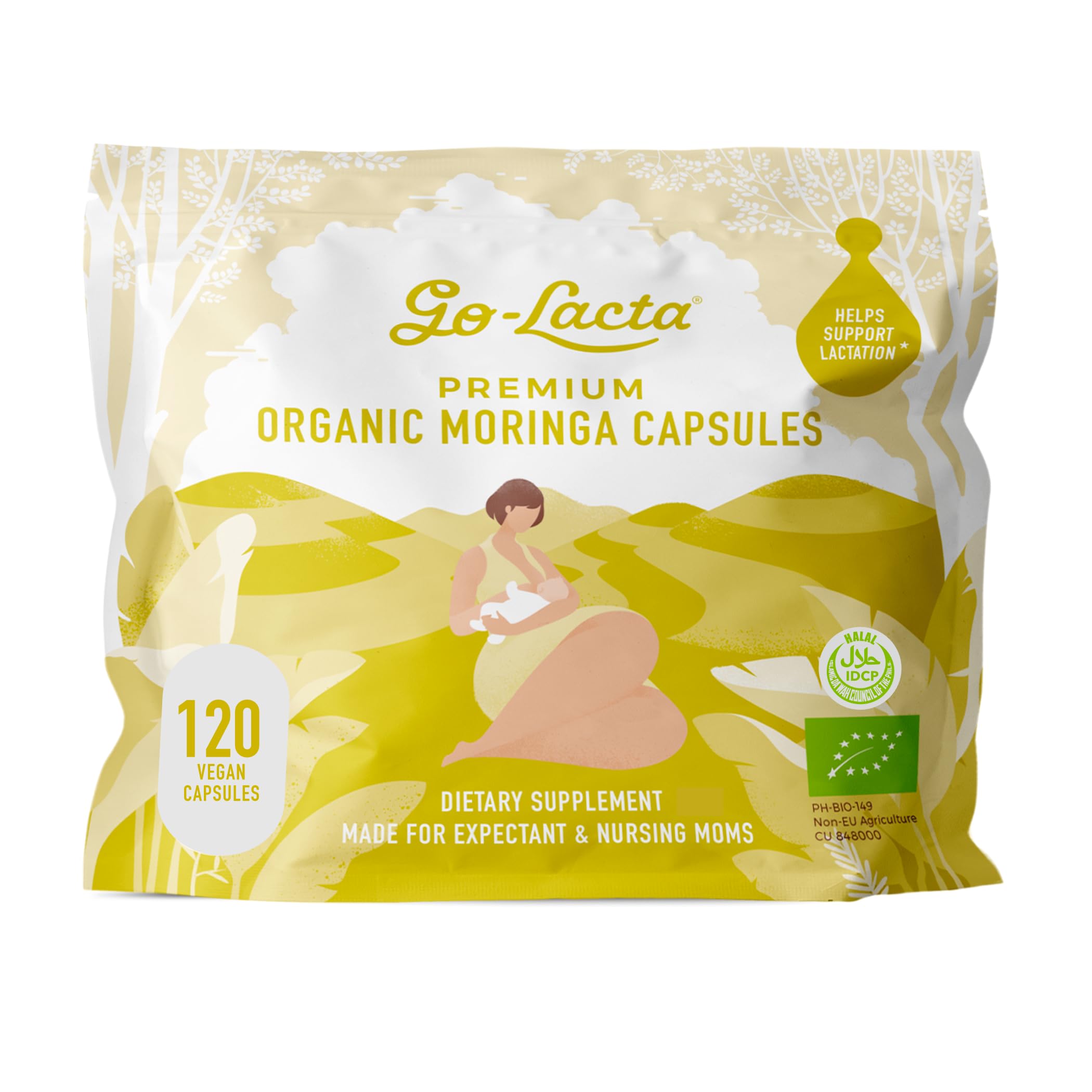 Go-Lacta Moringa capsules close-up for nursing support