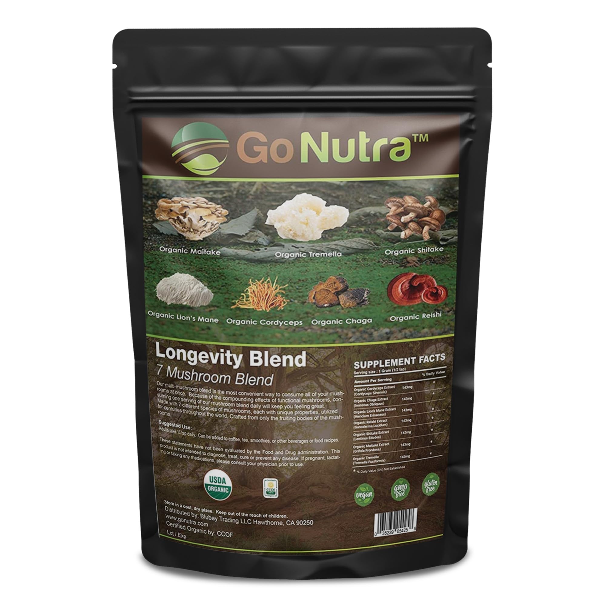 Go Nutra cordyceps powder being poured for daily ritual
