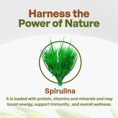 Go Nutra Spirulina bottle pour suggests easy, on-the-go dosage
