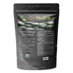 Go Nutra Spirulina dosage info on supplement facts panel