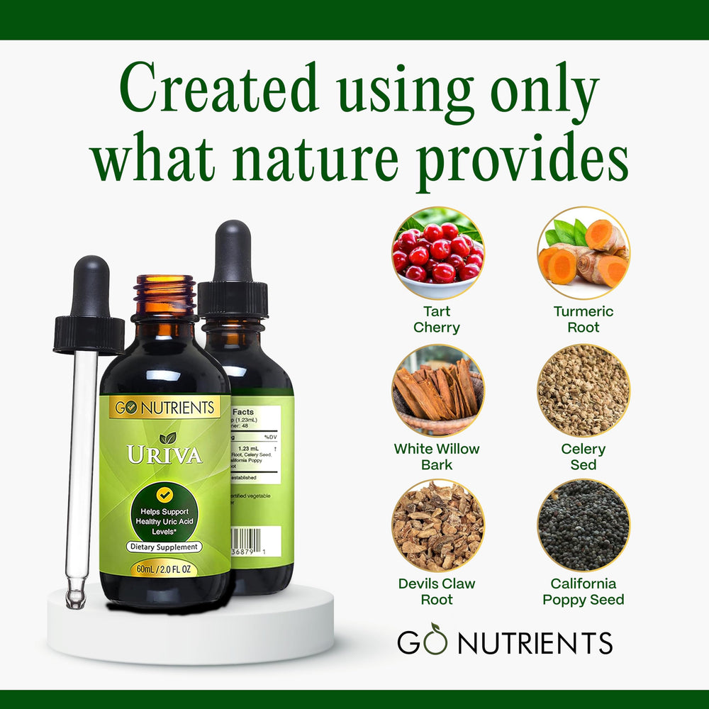 Go Nutrients Uriva devils claw visualization implies soothing activity-friendly relief.