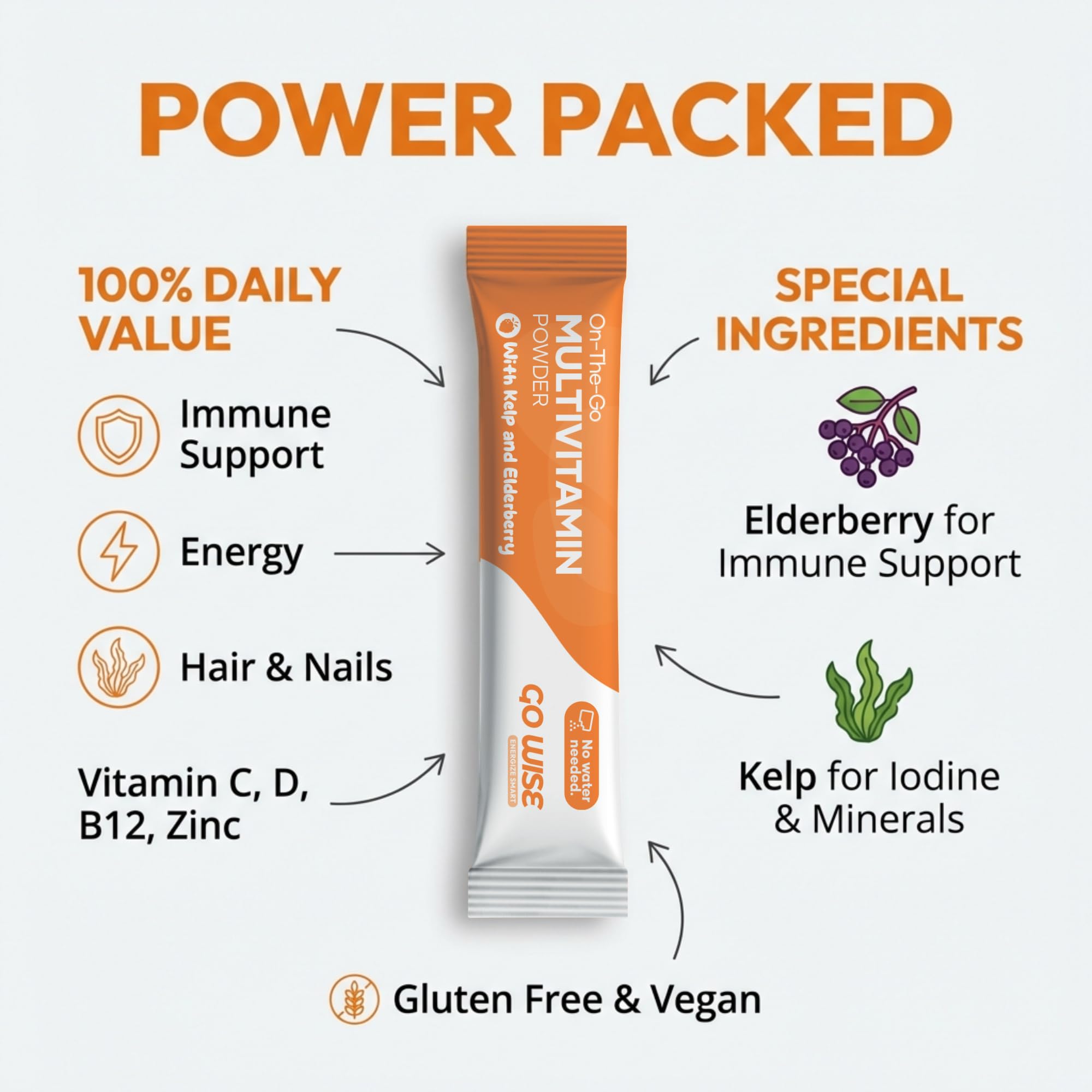 Go Wise On The Go berry powder dissolves easily for a quick, tasty daily boost