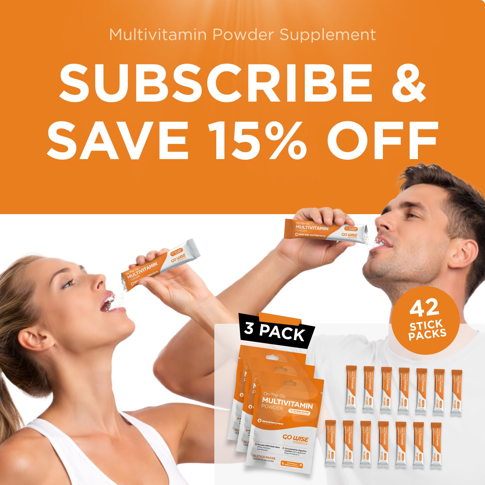 Travel-ready vitamin stick for Go Wise On The Go in flights or workouts
