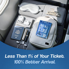 Goal Time Jetlag Relief ingredients label focuses on zinc, ginger, elderberry for natural support.