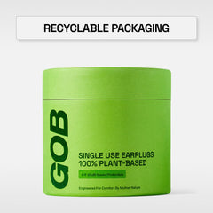 GOB earplugs made in the USA with lab-grown materials.