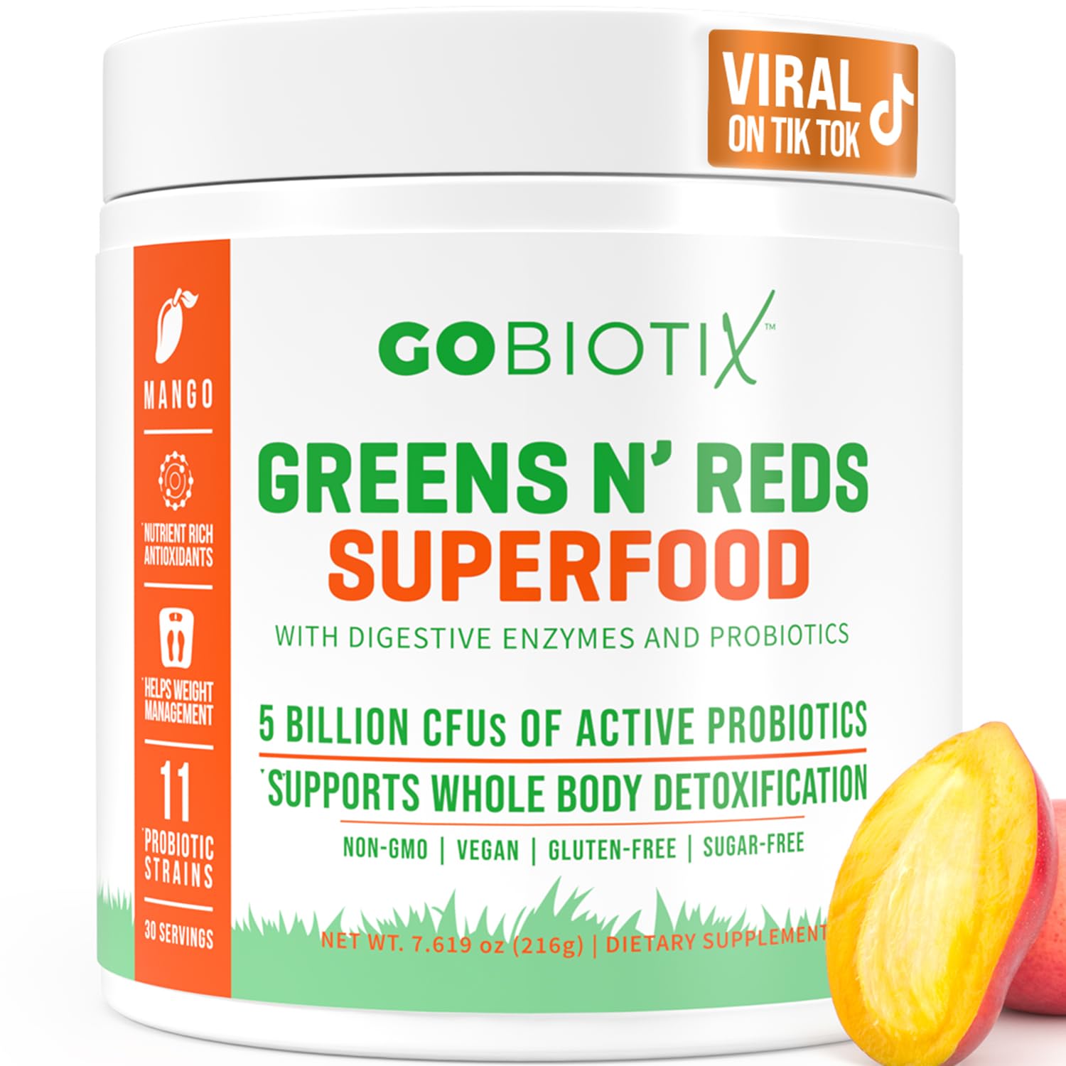 GOBIOTIX Greens Powder bottle ready for daily probiotic support