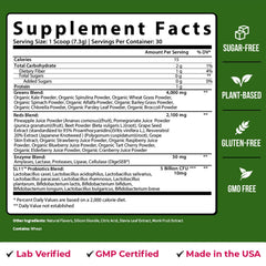 Pomegranate Raspberry drink with GOBIOTIX Greens Powder suggests fruity, caffeine-free energy support