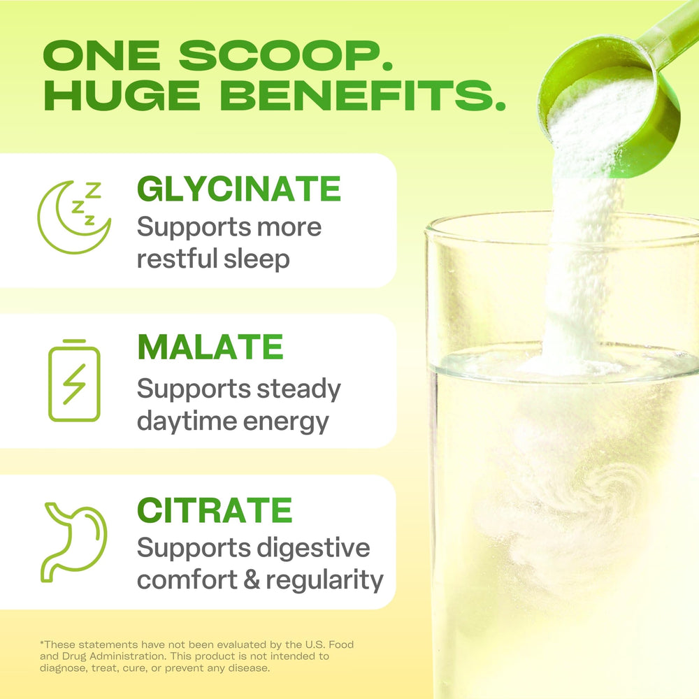 GoBiotix Magnesium Glycinate Powder Honey Citrus—delightful flavor, supports hydration and daily calm.