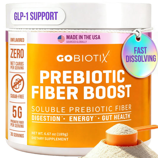 GOBIOTIX fiber supplement bottle shown for daily gut support