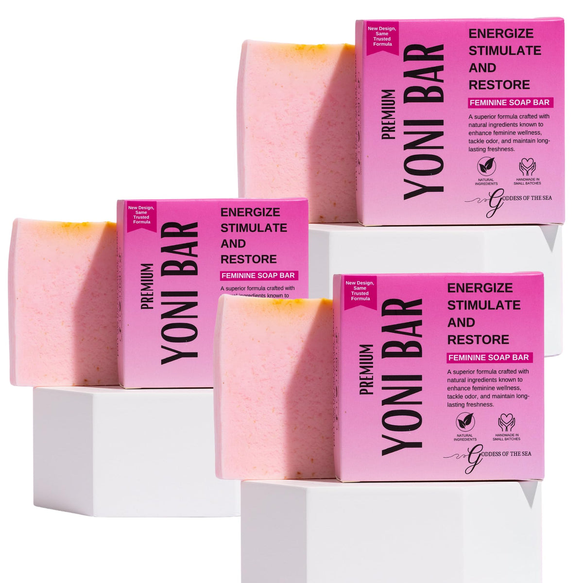 Goddess Of The Sea Beauty Bar 3-bar bundle packaging shows premium handmade quality.