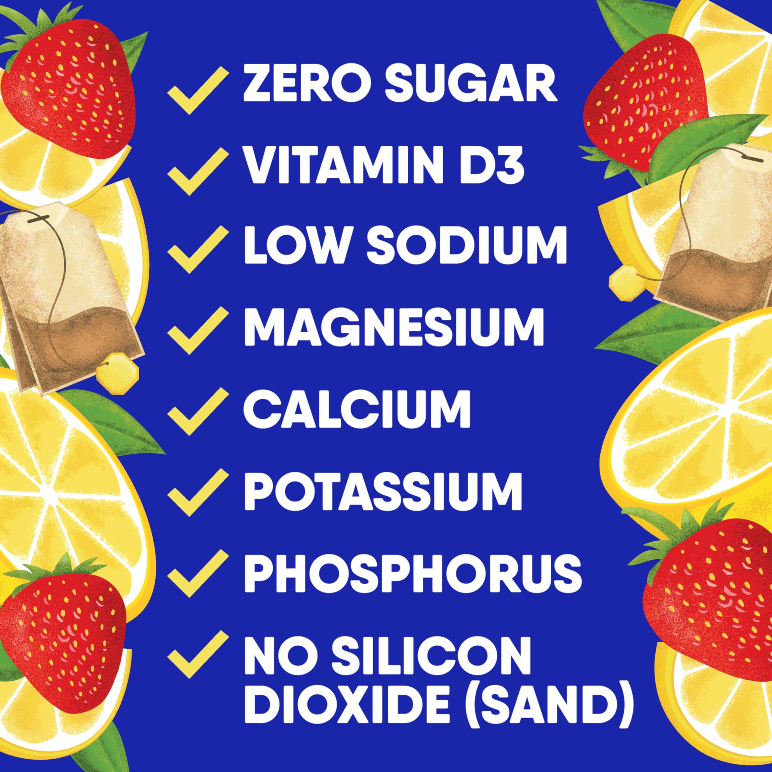 GoHydrate nutrition label closeup highlighting electrolytes and Vitamin D3