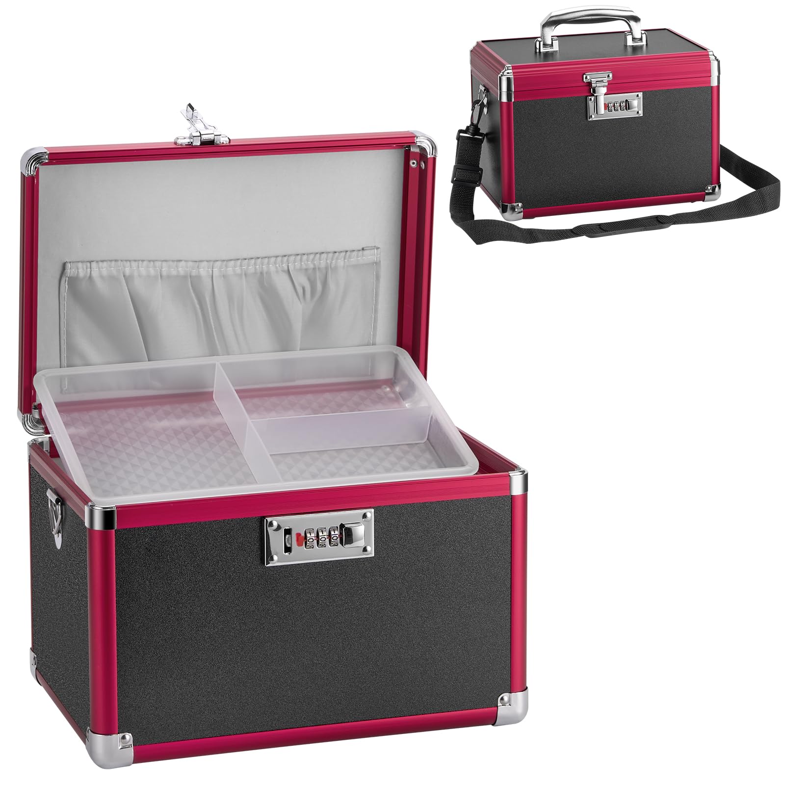 GODLONSEN medicine lock box front view with secure combination lock for medication safety