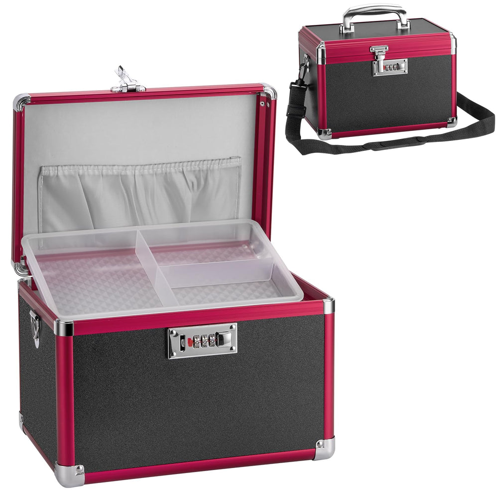 GODLONSEN medicine lock box front view with secure combination lock for medication safety