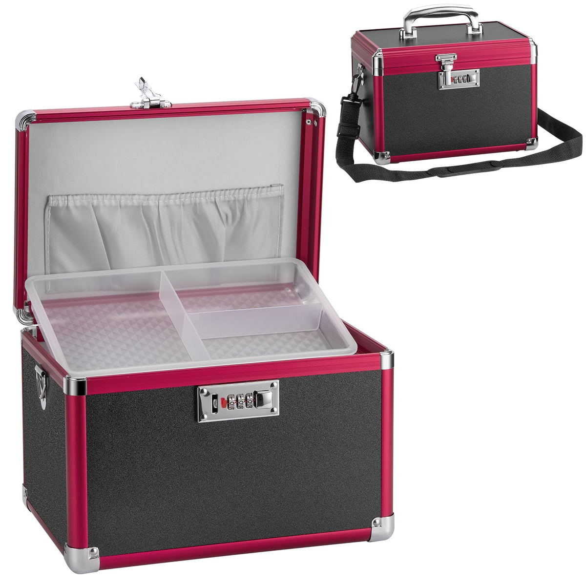 GODLONSEN medicine lock box front view with secure combination lock for medication safety