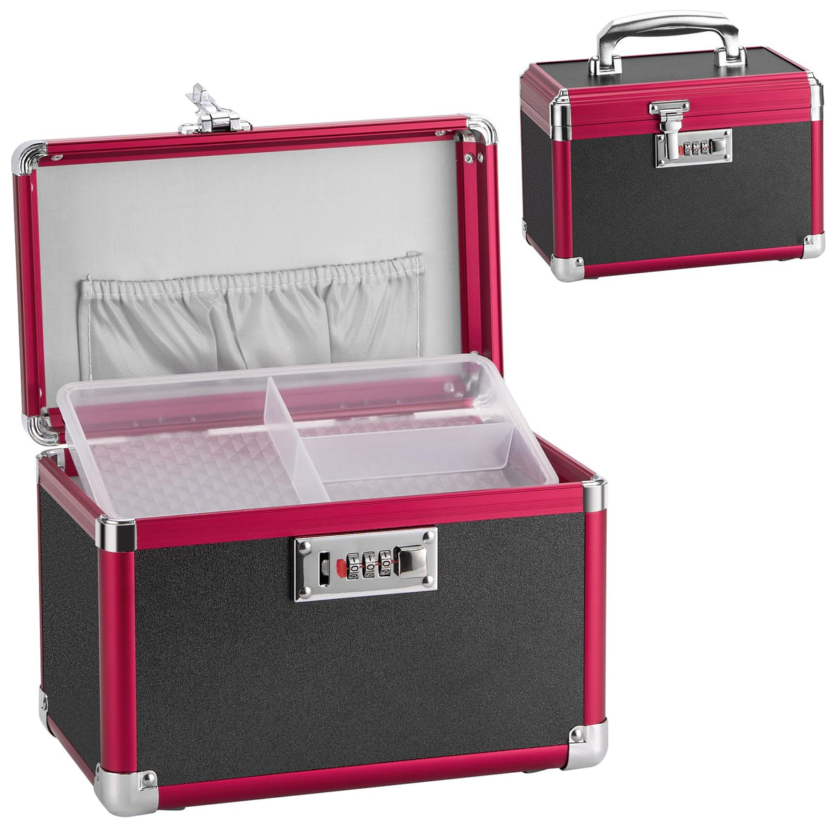GODLONSEN medicine lock box front view for compact secure storage of medications.