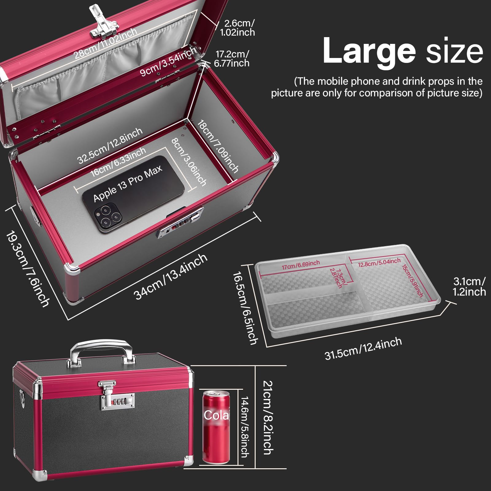 GODLONSEN medicine lock box open showing detachable tray and organization.