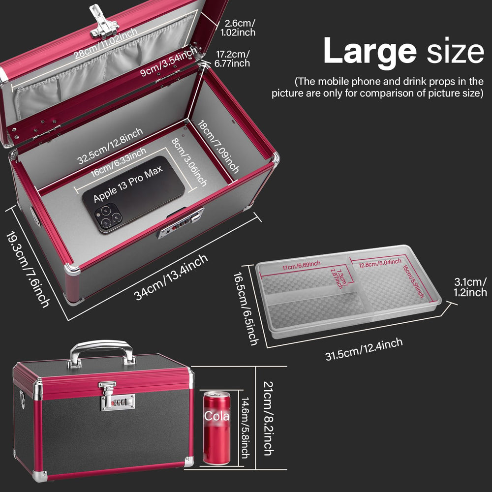 GODLONSEN medicine lock box open showing detachable tray and organization.