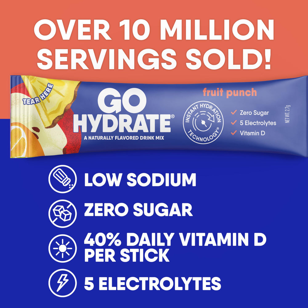 GoHydrate sugar-free electrolyte powder supports healthy hydration