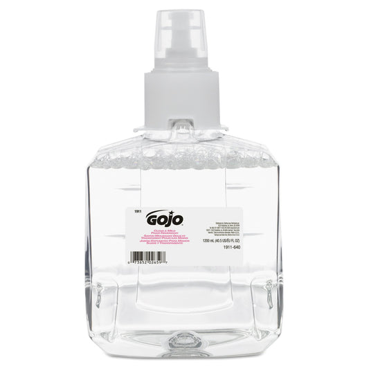 Gojo LTX-12 clear refill bottle for fragrance-free handwash with moisturizers.