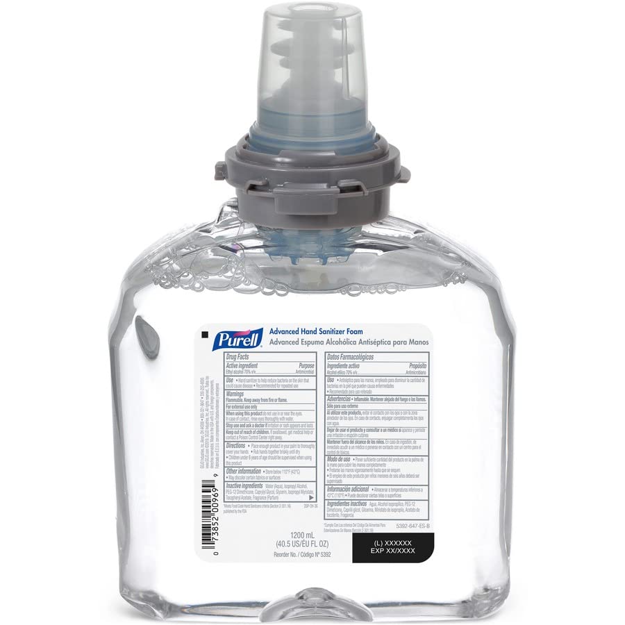 GOJO Purell foam refill gentle skin conditioning for repeated use.