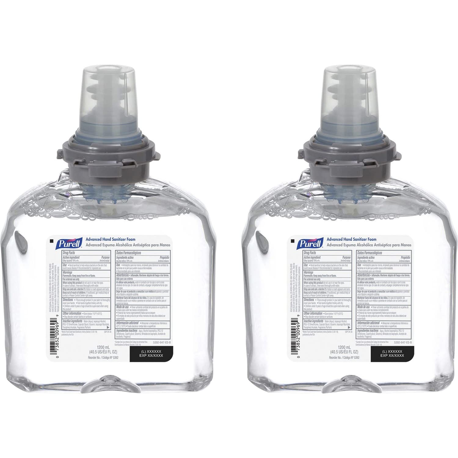 GOJO Purell foam refill 1200 ml bottle compatible with TFX dispenser.