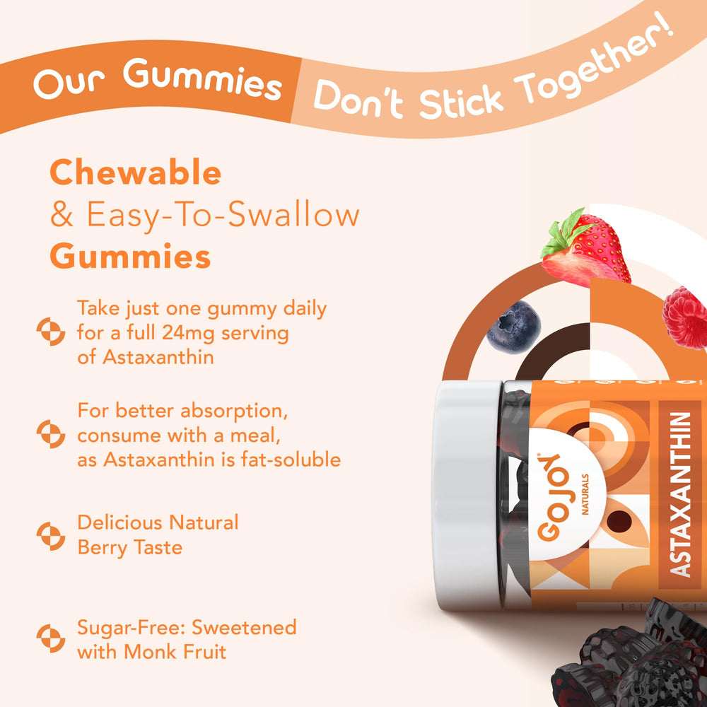 GOJOY NATURALS astaxanthin gummies taken with meals aids absorption