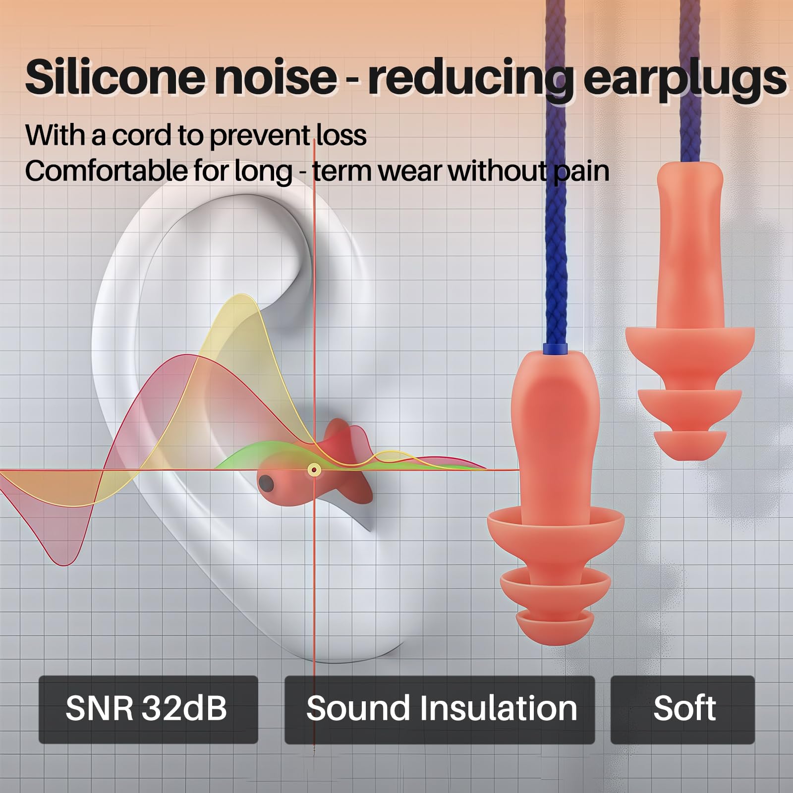 GOL-SIV corded earplugs with string for easy carrying on site.