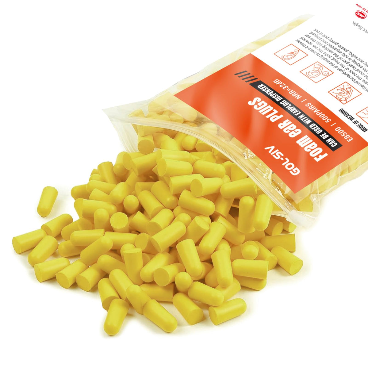 GOL-SIV ear plugs bulk package for easy stocking on job sites and workshops.