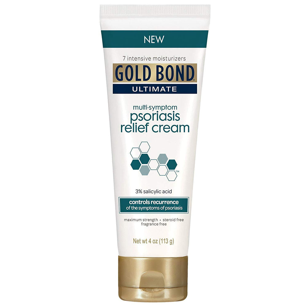 Gold Bond Ultimate Multi-Symptom Cream 4 oz twin-pack packaging for soothing skin care.