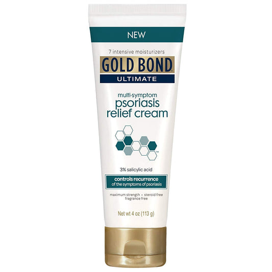 Gold Bond Ultimate Multi-Symptom Cream 4 oz twin-pack packaging for soothing skin care.