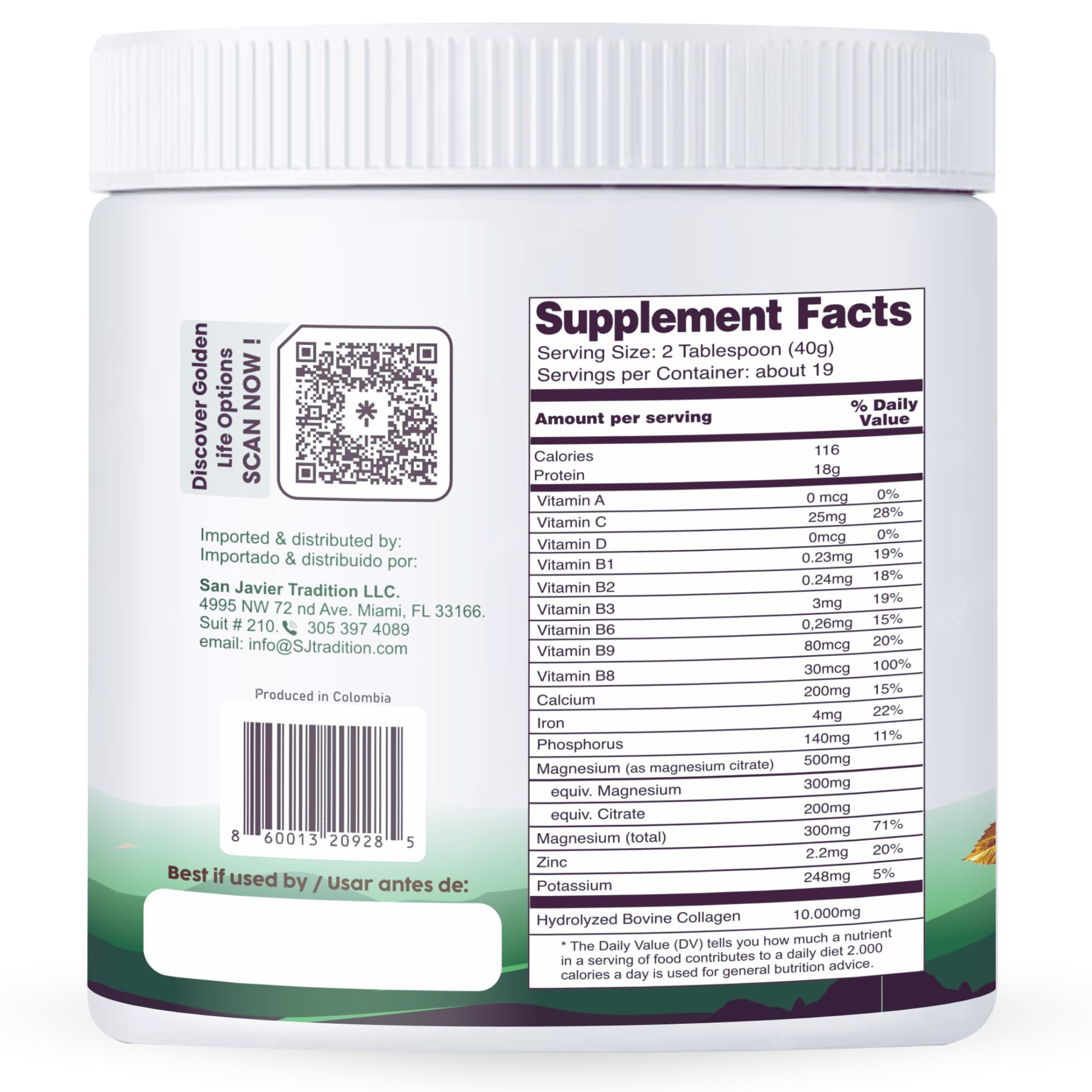 Gold Vital Life collagen powder scoop ready for easy daily use in beverages.