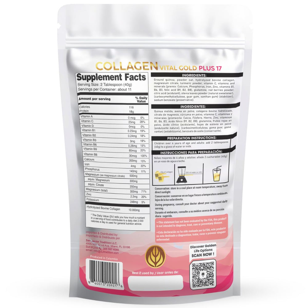 Gold Vital Life scoop measures powder for convenient daily servings
