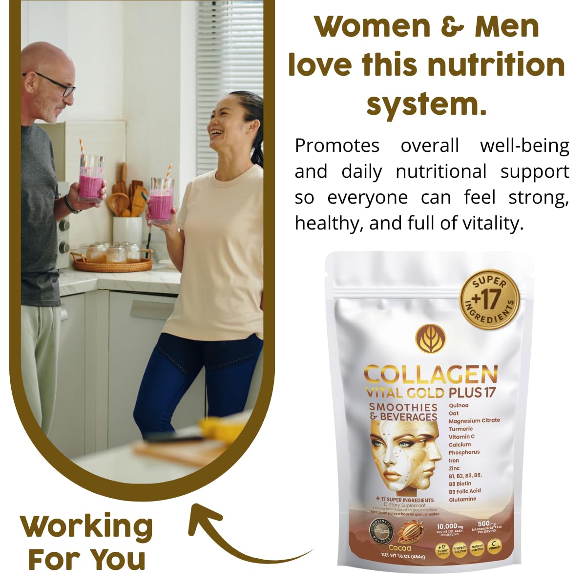 Gold Vital Life packaging box with premium branding and product details.