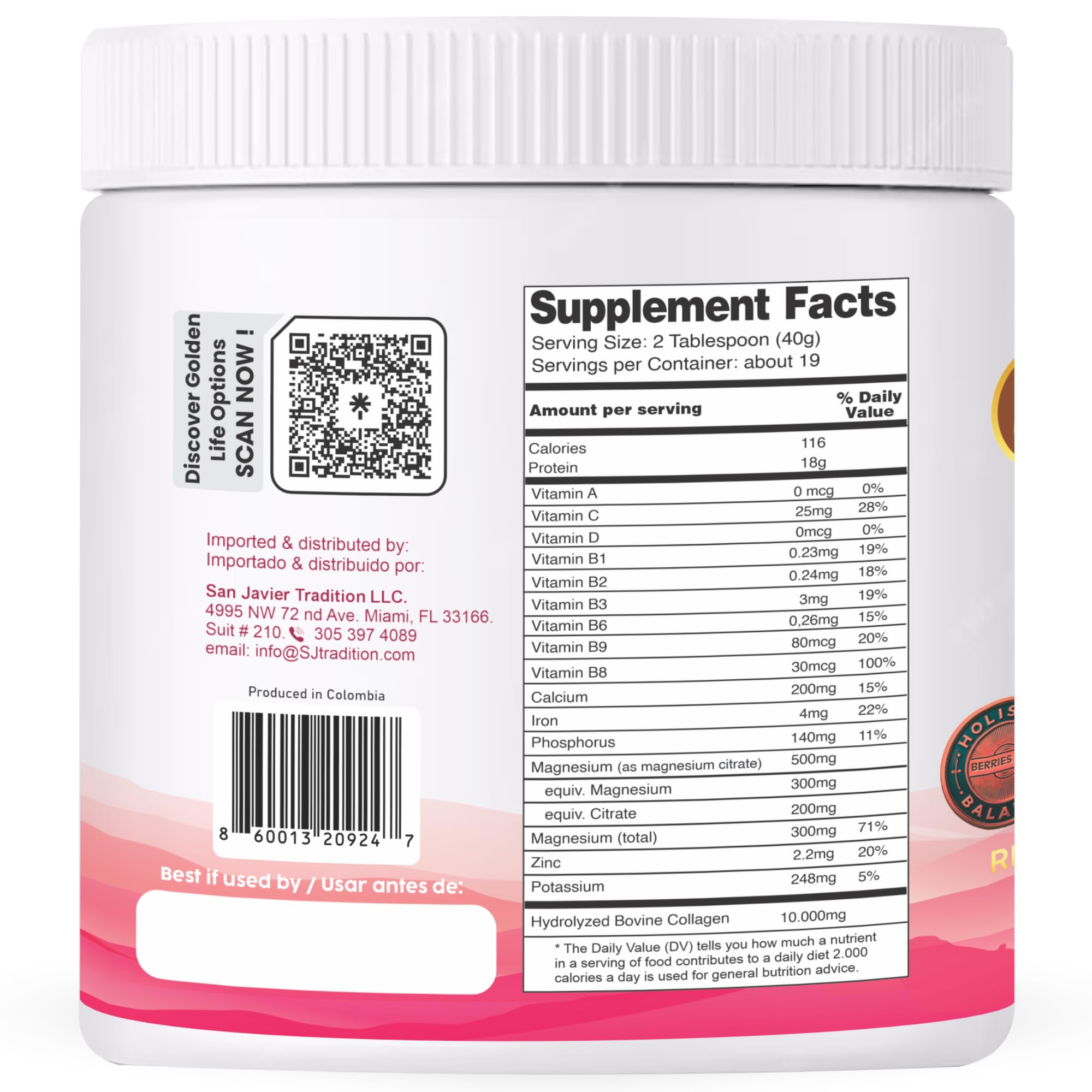 Gold Vital Life red berries flavor powder offers tasty daily nutrition for convenient supplementation.