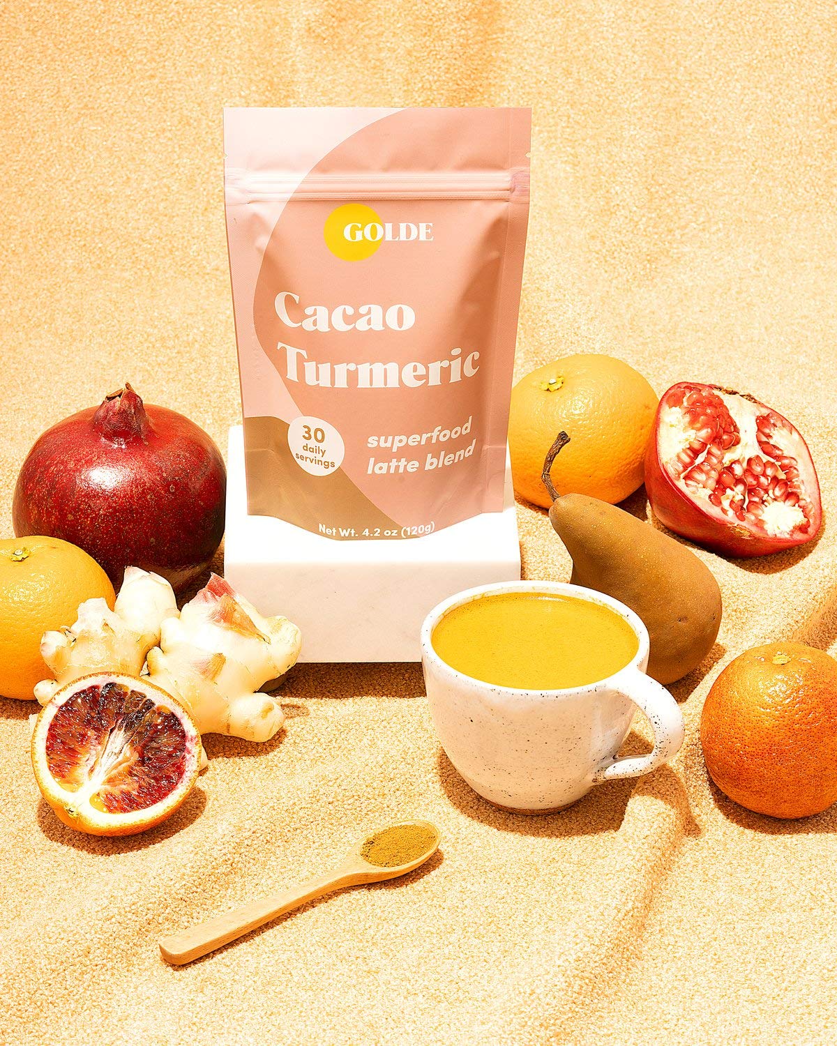 GOLDE coconut milk powder close-up highlights creamy dairy-free texture.