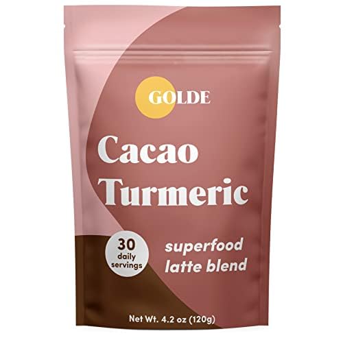GOLDE seven superfoods ingredients graphic highlights turmeric and cacao.