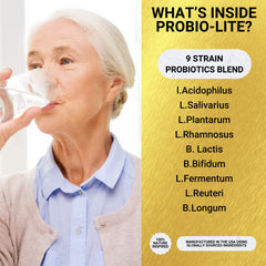 Golden After 50 Probio-Lite capsules being poured for daily routine