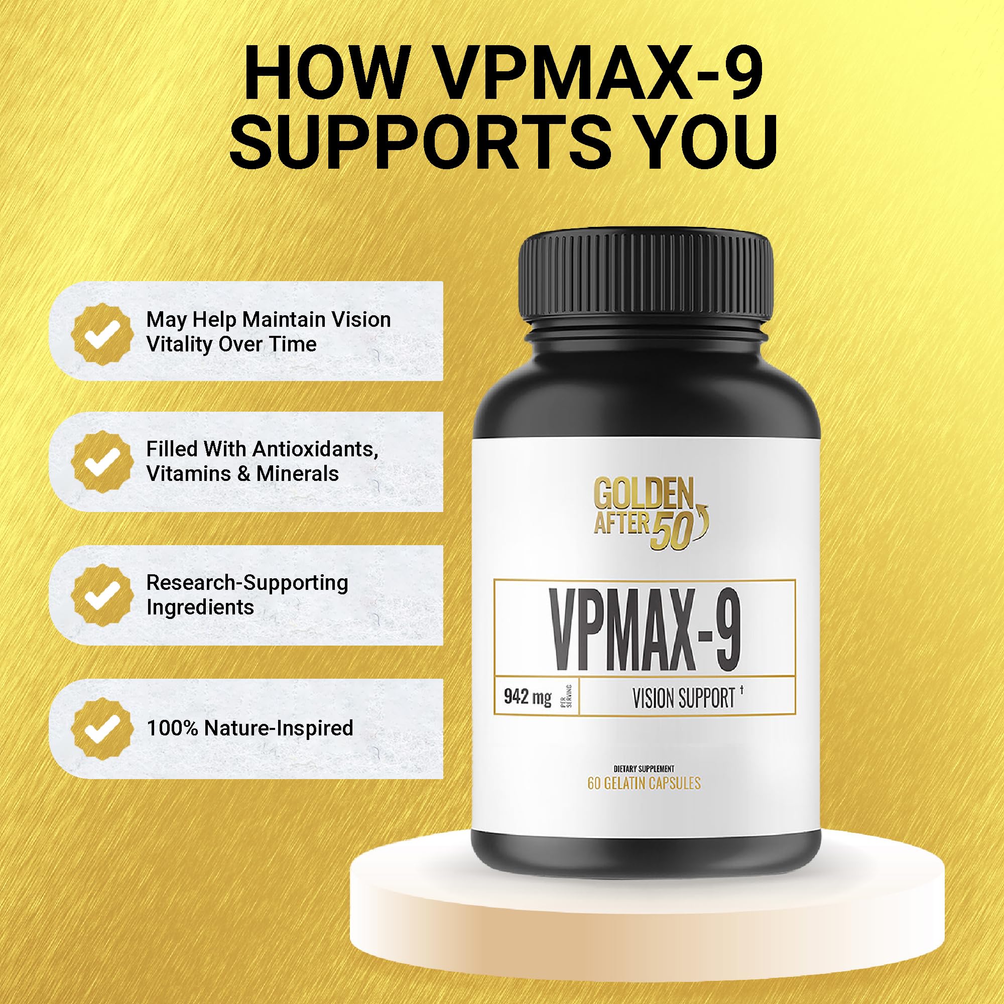 VPMax-9 bottle label showing zinc and vitamin A