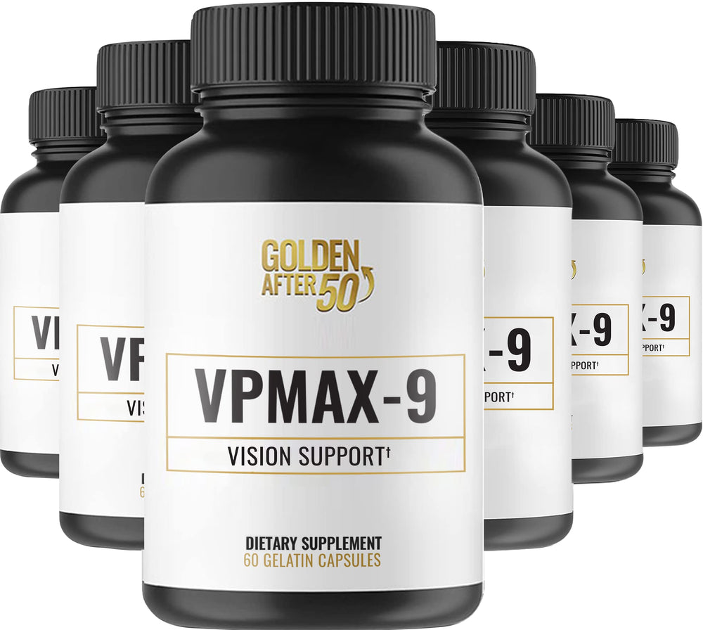 Golden After 50 VPMax-9 bottle front for eye care daily support