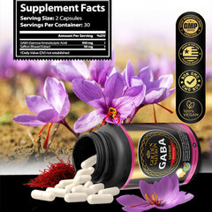 GOLDEN SAFFRON GABA saffron threads highlighting premium extract.
