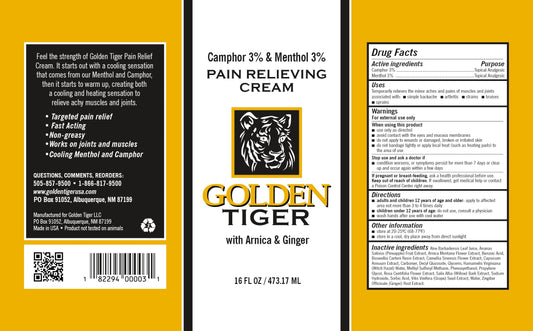 Golden Tiger Pain Relief Cream in hand during application for soothing comfort.